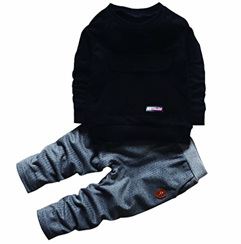 Baby Boy Gentleman Long Sleeve Gentleman Pullover and Pants 2-Piece Outfit Set