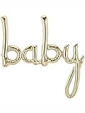 'baby' White Gold Script Banner Foil Balloon
