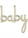 'baby' White Gold Script Banner Foil Balloon