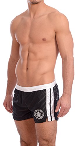 Mens Black and White Dazzle Athletic Workout Short by Gary Majdell Sport Size Medium