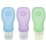 Travel Inspira Silicone Toiletry Travel Bottles Carry on Containers Set BPA Free for Cosmetics 3 Oz / 89 Ml