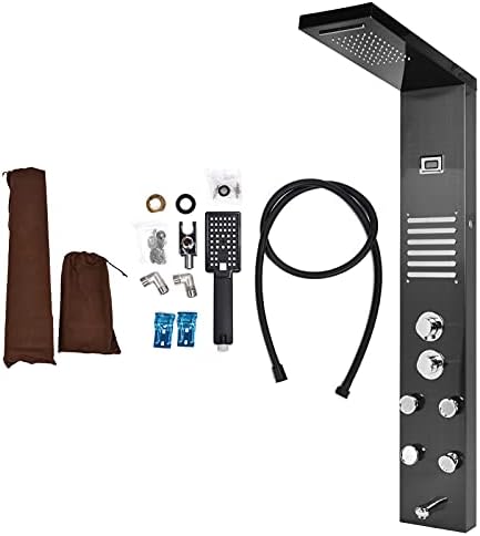 Silver Wall Mounted 3-in-1 Shower Panel Tower with Rainfall Head and Massage Jets Handheld Sprayer - 48.8 x 7.9 x 17.7 - Bed Bath & Beyond - 43155208