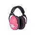 Pro Ears ReVO Passive Ear Muffs, Perfect for Children & Adults with Smaller Heads, NRR 25, Comfortable Fit w/Proform Leather Cushions, Ideal for Hunting, Concert, Racing, USA-Made, Pink Rain