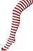 Adult Red & White Opaque Striped Tights Stockings Panty Hose