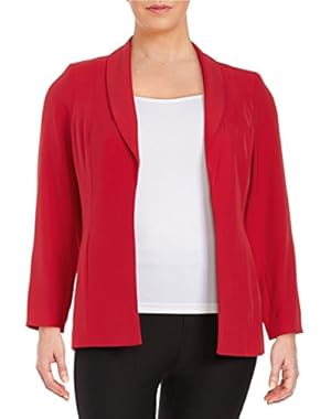 Calvin Klein Women's Red Plus Soft Open-front Jacket Size 16W