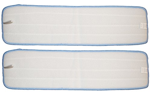 Nine Forty 18 Inch Microfiber Wet or Dry Flat Hardwood Floor Dust Mop Head Refill | Replacement Pads | Washable Industrial Commercial Supplies (2 Pack)