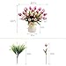 YILIYAJIA Artificial Tulips Flowers with Ceramics Vase Fake Tulip Bridal Bouquets Real Touch Flowers Arrangement for Home Table Wedding Office Decoration(Red)