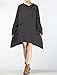 Mordenmiss Women's Leisure Long Sleeve Boat Neck Fall Tops US XS-XL (L, Dark Grey)