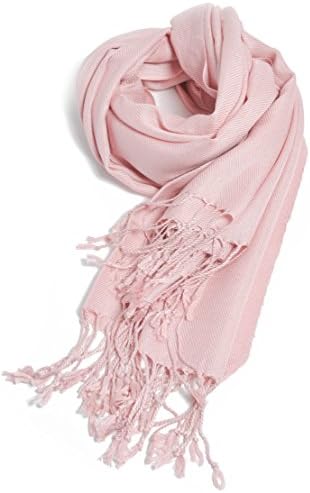 Premium Large Soft Silky Pashmina Shawl Wrap Scarf in Solid Colors (Baby Pink)