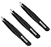 HAWATOUR Tweezers Set 3Pcs, Precision Stainless Steel Eyebrow Tweezers for Eyebrow Hair Facial Hair Removal, Splinter, Blackhead (Matte Black)