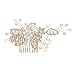 SWEETV Wedding Hair Comb Clip Pearl Hairpin Rhinestone Bridal Hair Accessories for Bride Women