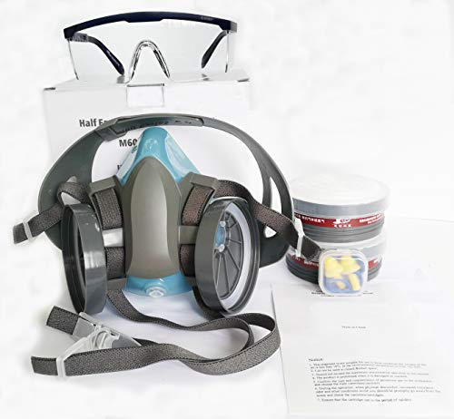 Induschoice Half Face Organic Vapors Respirator Mask Multi-Purpose Respirator Gas Mask Set of 4,Medium