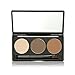 CCbeauty 3 Color Eyebrow Powder with Brush and Mirror Kit Eyebrow Concealer Cream Waterproof Brow Makeup Contour Palette,Light Brown