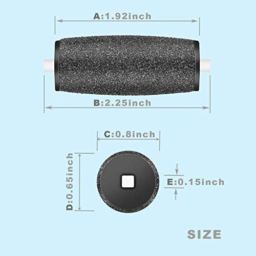 RRWKJ Replacement Roller, 2 Extra Coarse & 2 Regular Coarse Perfect Refill Heads in Personal Transparent Storage Box,Refill Heads for Electric Foot Callus Removers with Diamond Crystals(Black)