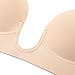 Self Adhesive Strapless bra U-shaped Push Up Bras for Women Reusable Backless Bra Nude D