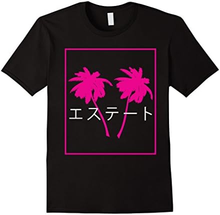 Mens Aesthetic Vaporwave T Shirt Retro 1980s 1990s Otaku Tee Large Black