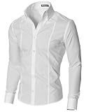 Slim Fit Dress Shirts for Men Long Sleeve Button Down Collar by MODERNO (MSSF501)