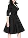 Miusol Women's Deep-V Neck Classical Bow Belt Vintage Casual Swing Dress