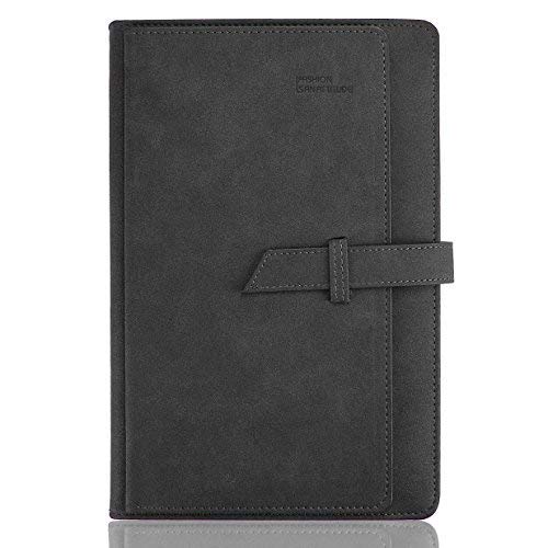 A5 School Year Planner Notebook, Faux Leather Cover Monthly Bullet Journal Organizer with Card Slots Pen Holder, 320 Pages Perfect for Use in Academic Year - Thumbnail 3