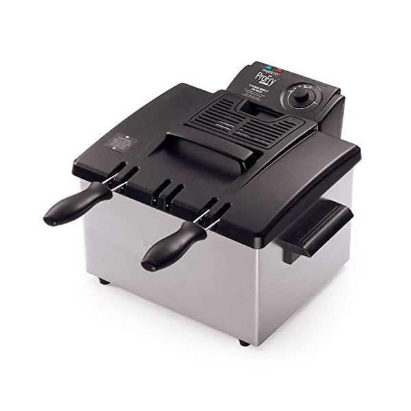 Presto Dual Basket ProFry 5L Deep Fryer, 5.3 Quart Capacity, Black