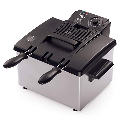 Presto Dual Basket ProFry 5L Deep Fryer, 5.3 Quart Capacity, Black