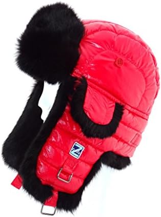Cozy Z Winter Taffeta Rabbit Fur Aviator Hat Size M/L Color Red