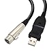 USB Microphone Cable 10Ft, Tanbin 3 Pin USB Male to XLR Female Mic Link Converter Cable Studio Audio Cable Connector Cords Adapter for Microphones or Instruments Recording Karaoke Singing (10ft)