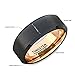Duke Collections 8mm Two Tone Black Rose Gold Tungsten Ring Matte Brushed Surface Beveled Edge Mens Wedding Band Tungsten Carbide Comfort Fit (9)