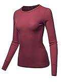 A2Y Women’s Basic Solid Long Sleeve Fitted Thermal Top Shirt (S-3XL)