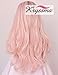 K’ryssma Ombre Pink Lace Front Wigs - Long Wavy Glueless Synthetic Hair 2 Tones Dark Roots to Baby Pink Wig Heat resistant 22 inches