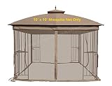 APEX GARDEN Universal 10' x 10' Mosquito Netting for Gazebo Replacement- Tan