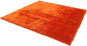 Carpeteden Teppich Shaggy Sinnliche Orange Quadratisch 180 X 180