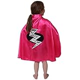 Girls Superhero Lightning Bolt Cape Hot Pink