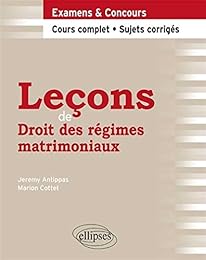 Leçons de droit des régimes matrimoniaux