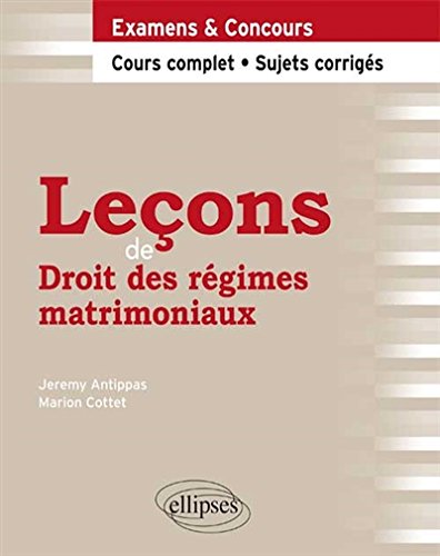 Leçons de droit des régimes matrimoniaux