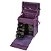Seya 2 in 1 Professional Makeup Artist Rolling Makeup Train Case Cosmetic Organizer Soft Trolley w/ Storage Drawers & Upgraded Metal Buckles - Purple