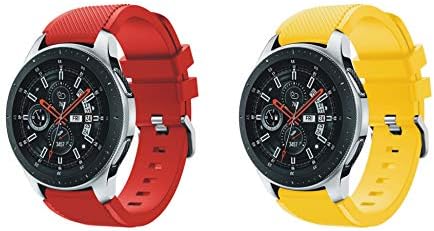 for Samsung Galaxy Watch (46mm) Straps Bands[2 PACK] 22mm Soft Silicone Sport Band Replacement Strap For Samsung Galaxy Watch (46mm) SmartWatch
