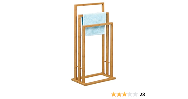 MSV TOALLERO DE Bambu con 3 Barras 42X24X82 CM, Beige ...