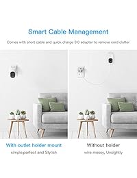 Koroao Soporte de pared para Arlo Pro, Arlo Pro 2, viene con adaptador de carga rápida QC3.0 de montaje fácil instalación Smart y práctico acuerdo de cable