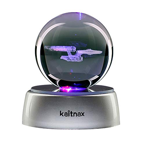 Kaitnax 3D Laser Etched Crystal Ball(50mm) Puzzle with LED Base (Star Trek)