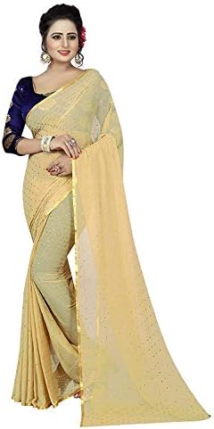 VintFlea Womens Bollywood Designer Party Wear Chiffon Saree with Blouse Piece