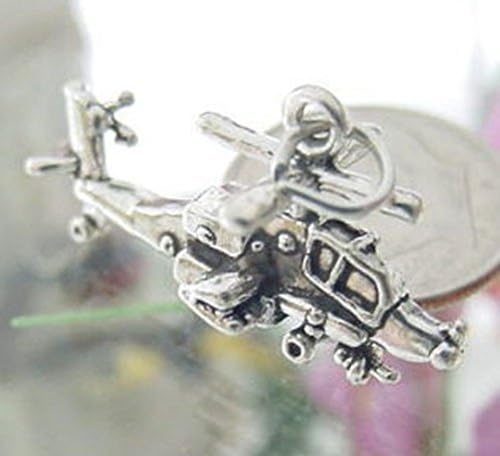Sandra Creative Design Silver-tone Military Apache Helicopter Charm