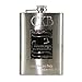 Hip Flask Holding 8 oz - Groomsman Emblem Design - Metallic Grey Finish - Stainless Steel, Screw-On Cap, Expertly Welded, Leakproof, Rustproof - Front Engravable for Personalized Gift