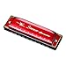 Ladnis Harmonica C 10 Holes Mouth Organ Best Gift for Professional Player,Beginner,Students,Music Fans,Children,Adults (Red)
