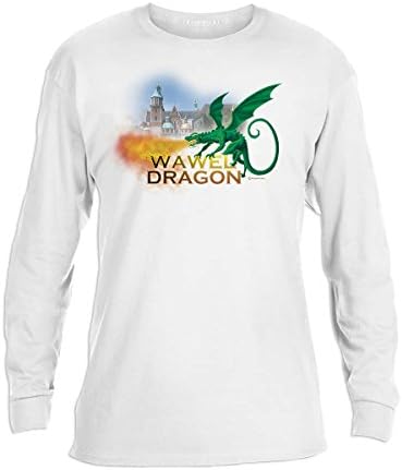 Polish Apparel Wawel Dragon &amp; Castle - White Long Sleeve Tee XX-LARGE