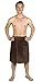 Arus Men's Organic Turkish Cotton Adjustable Closure Spa Shower and Bath Wrap Chestnut Brown S/M