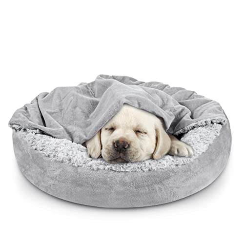 JOEJOY Hooded Donut Dog Bed