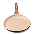 WaxonWare 11 inch Nonstick Crepe Pan Set with Crepe Spreader: Marbellous Series Flat Stove Top Nonstick Pan for Crepes, Tortilla, and Dosa - 100% PFOA Free Non Stick German Coating - Pancake Pan