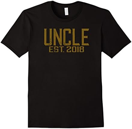 Mens Uncle Est 2018 Gifts For New Uncle T-shirt XL Black