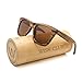 WISH CLUB Polarized Lenses Wood Sunglasses for Women and Men with Box UV 400 Protection (Brown)